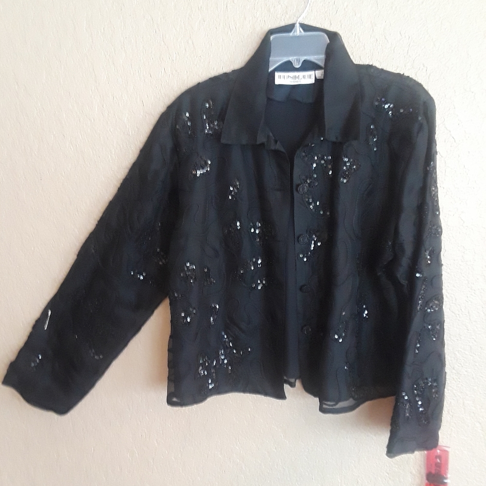 Womens Beaded NWT SILK Black